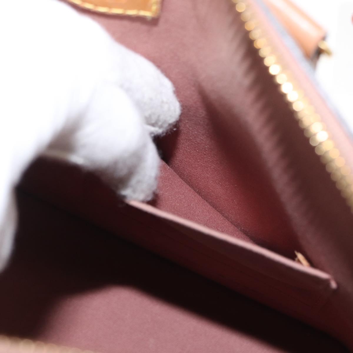 LOUIS VUITTON Monogram Vernis Alma PM Hand Bag Rose Velours M91583 Auth 154840