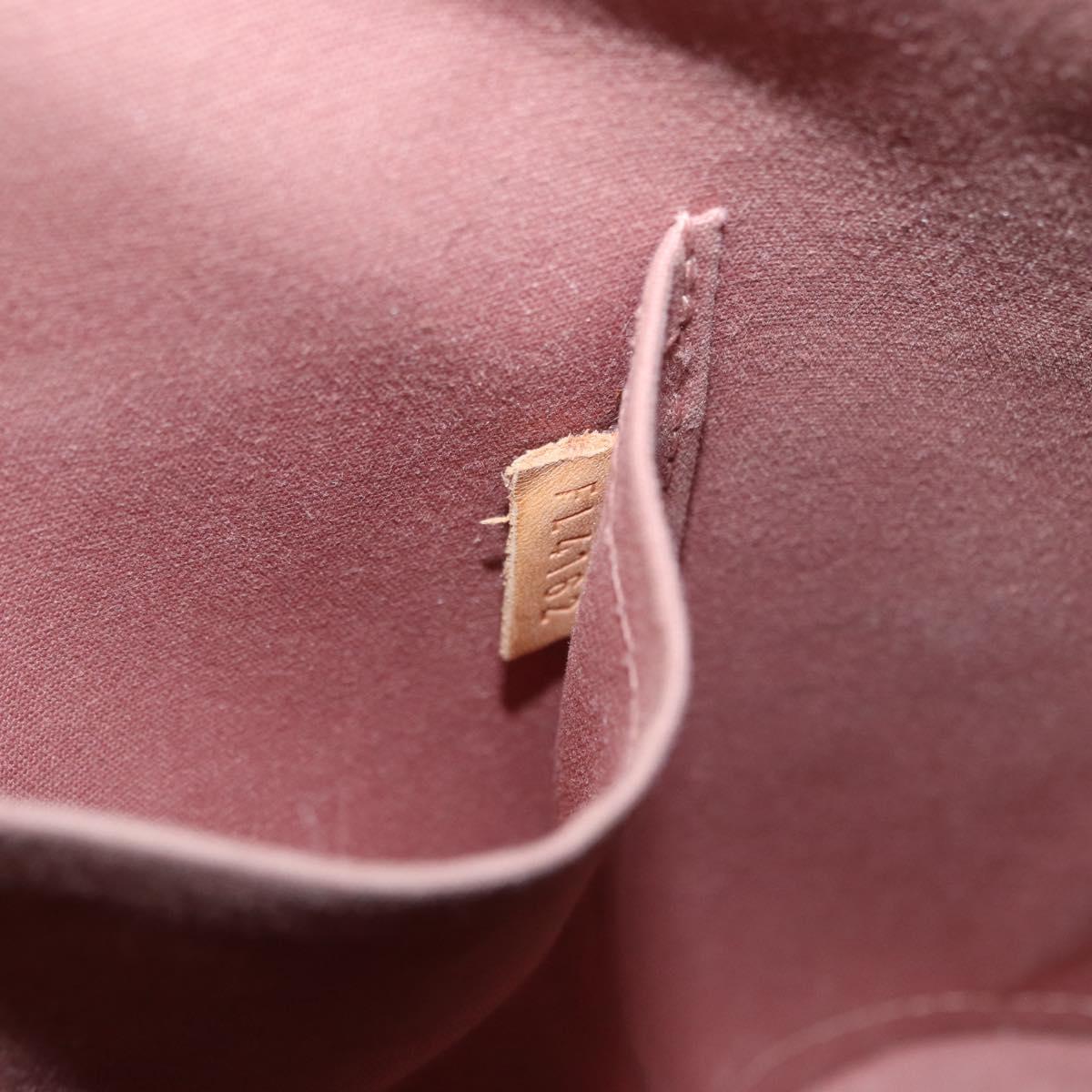 LOUIS VUITTON Monogram Vernis Alma PM Hand Bag Rose Velours M91583 Auth 154840