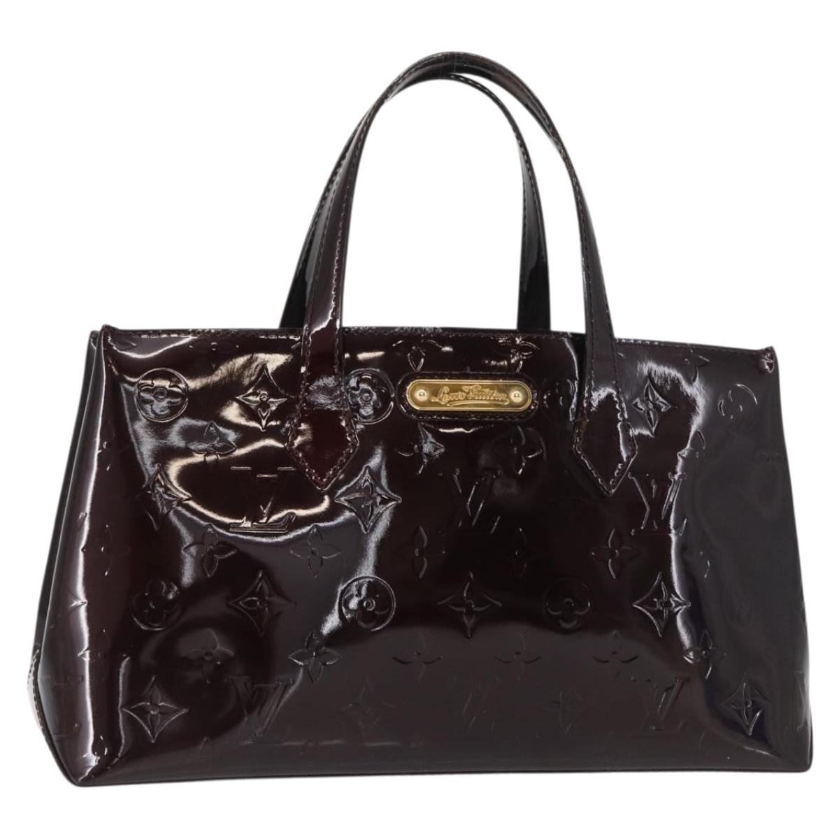 LOUIS VUITTON Monogram Vernis Wilshire PM Hand Bag Amarante M93641 Auth 154841