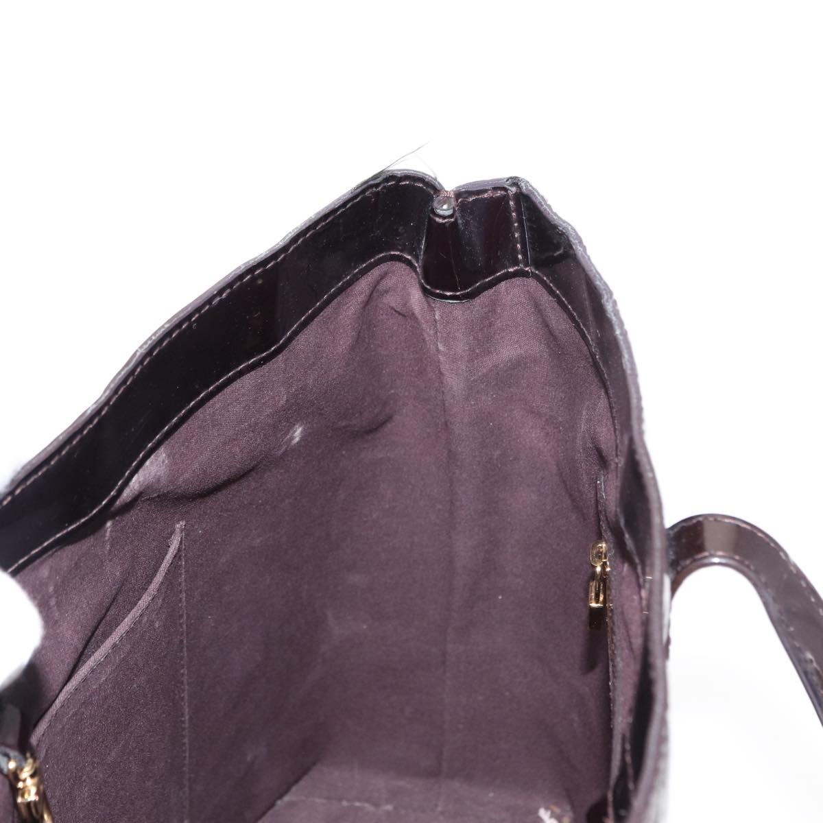 LOUIS VUITTON Monogram Vernis Wilshire MM Hand Bag Amarante M91645 Auth 154842