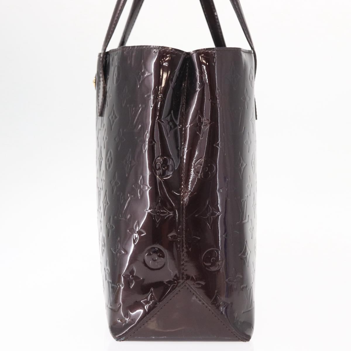 LOUIS VUITTON Monogram Vernis Wilshire MM Hand Bag Amarante M91645 Auth 154842