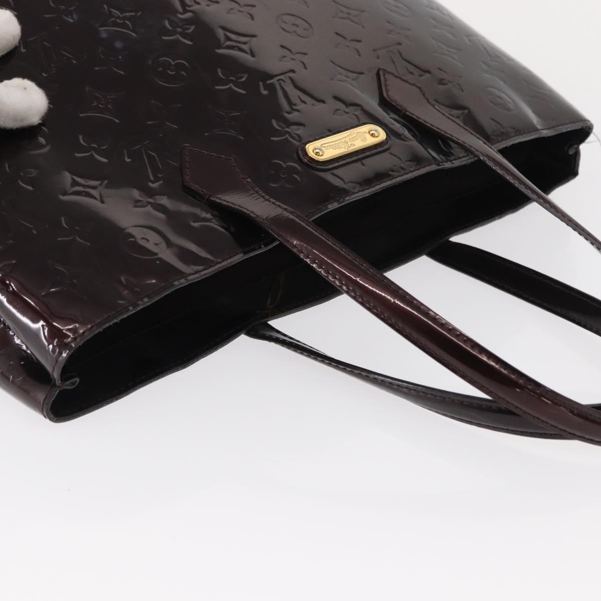 LOUIS VUITTON Monogram Vernis Wilshire MM Hand Bag Amarante M91645 Auth 154842