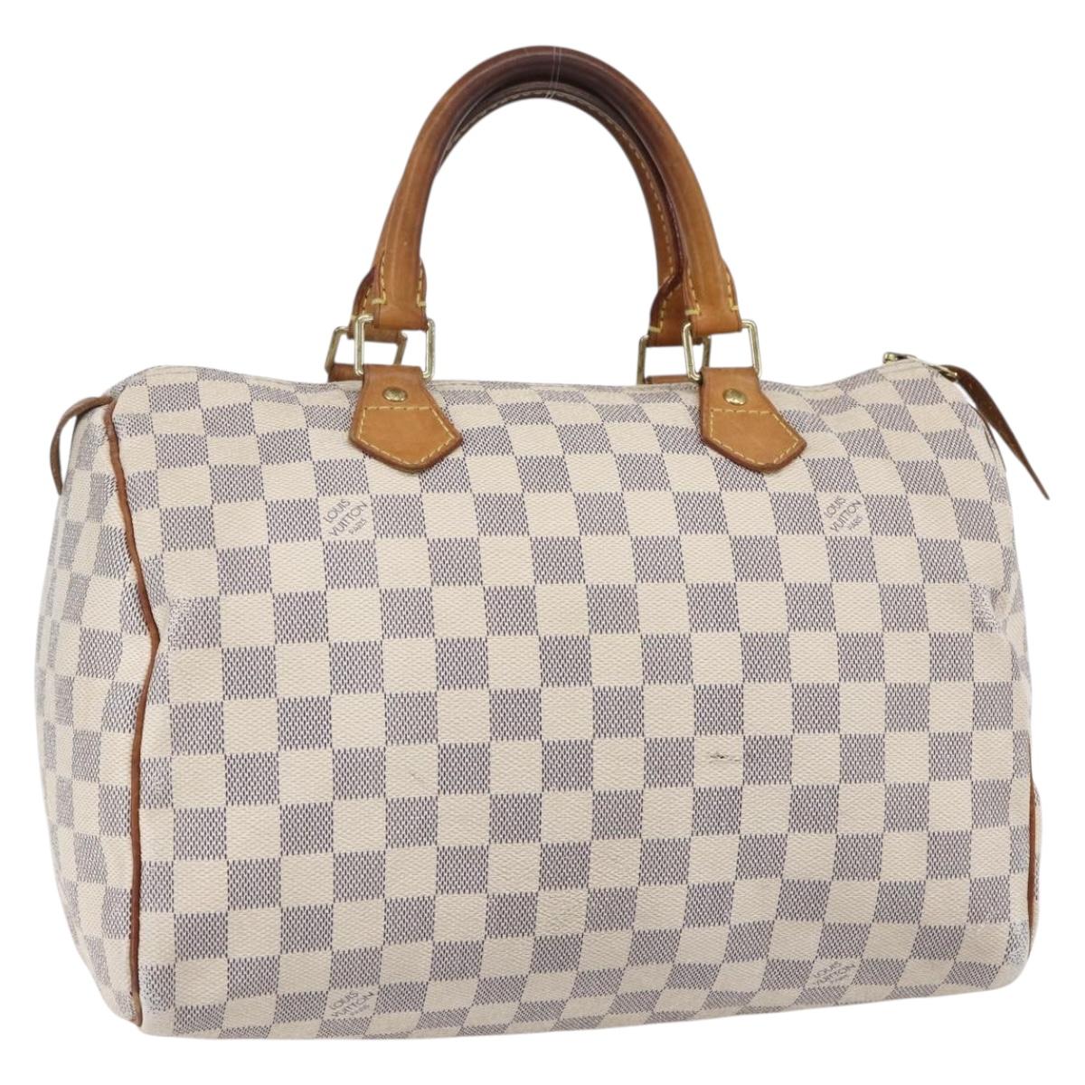 LOUIS VUITTON Damier Azur Speedy 30 Hand Bag N41533 LV Auth 154845