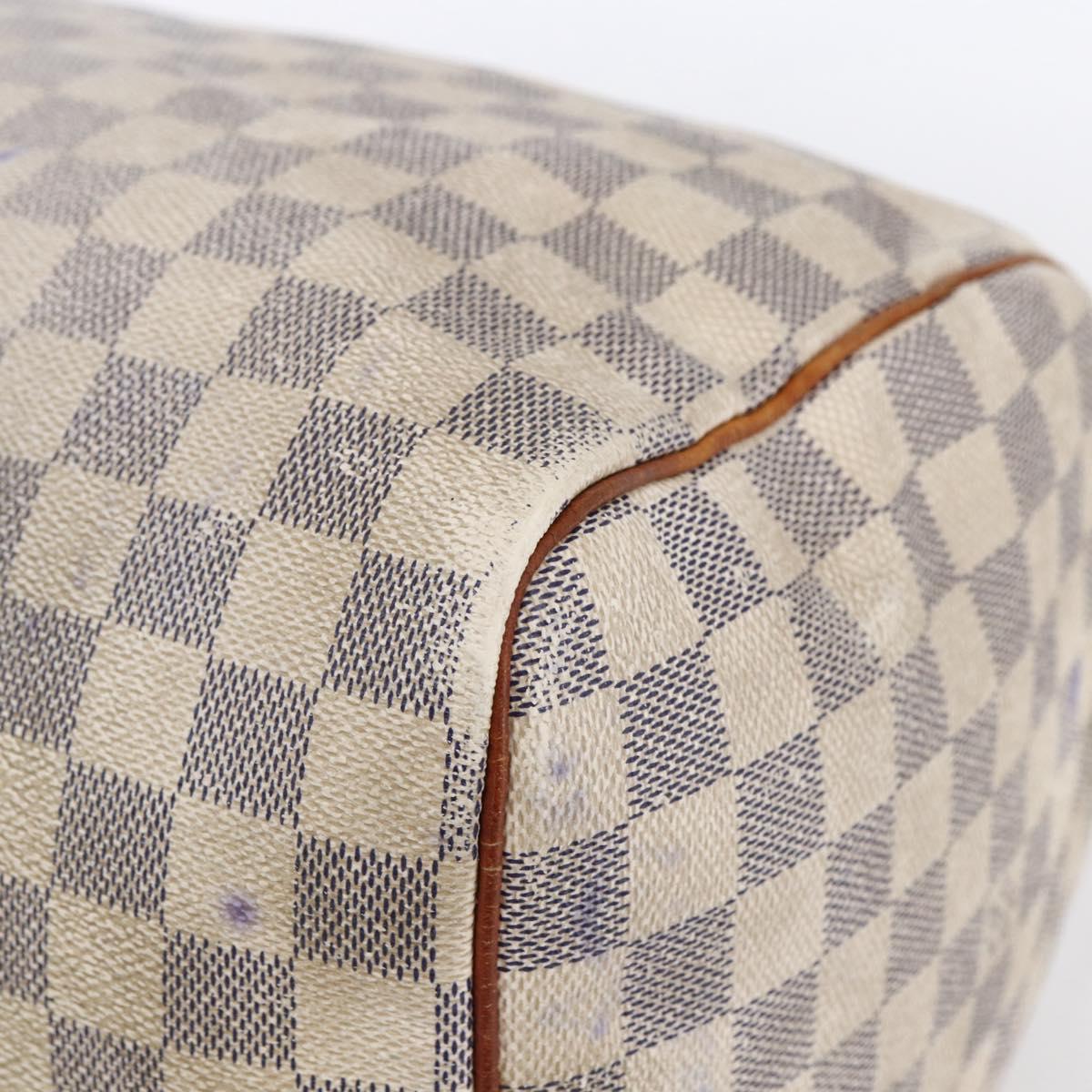 LOUIS VUITTON Damier Azur Speedy 35 Hand Bag N41535 LV Auth 154846