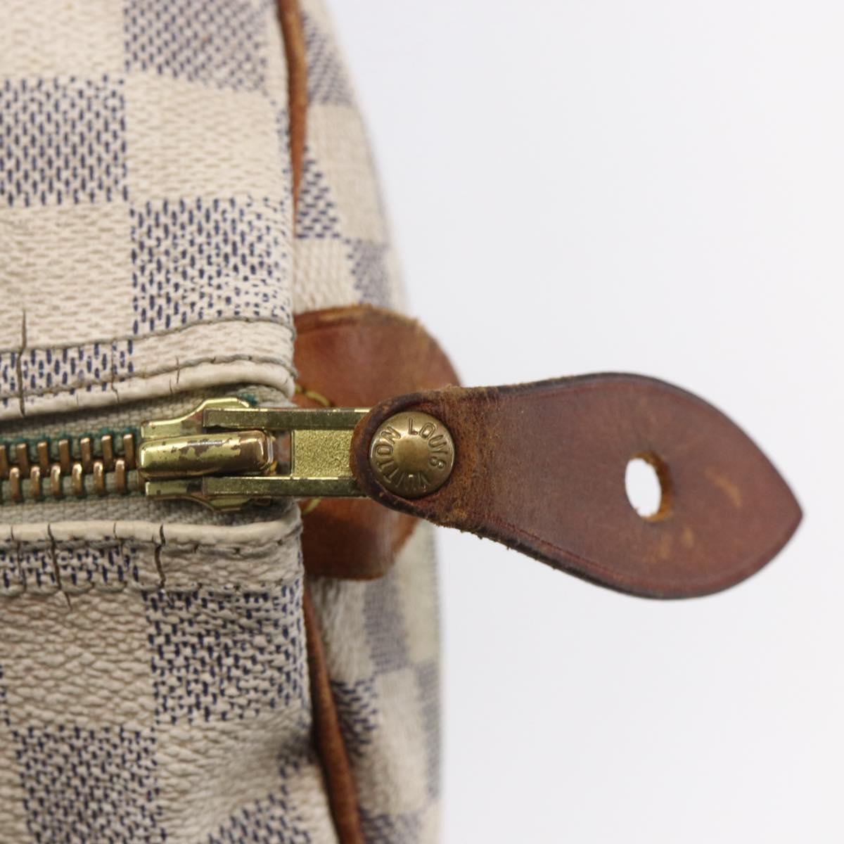 LOUIS VUITTON Damier Azur Speedy 35 Hand Bag N41535 LV Auth 154846