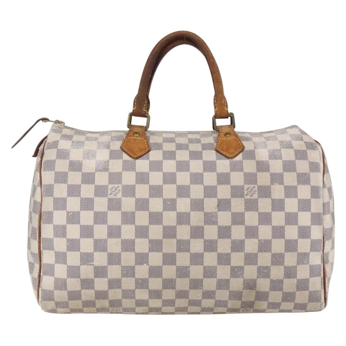 LOUIS VUITTON Damier Azur Speedy 35 Hand Bag N41535 LV Auth 154846