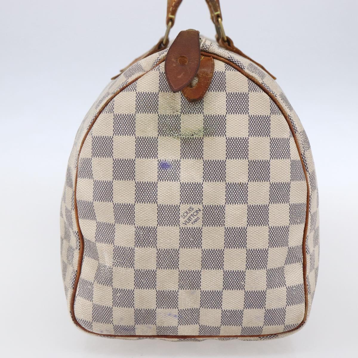 LOUIS VUITTON Damier Azur Speedy 35 Hand Bag N41535 LV Auth 154846