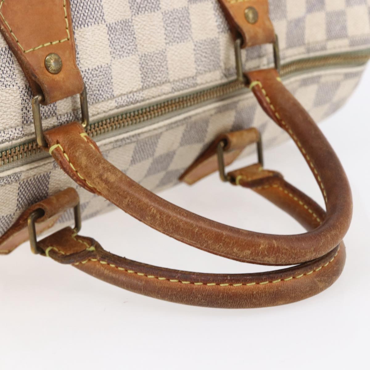 LOUIS VUITTON Damier Azur Speedy 35 Hand Bag N41535 LV Auth 154846