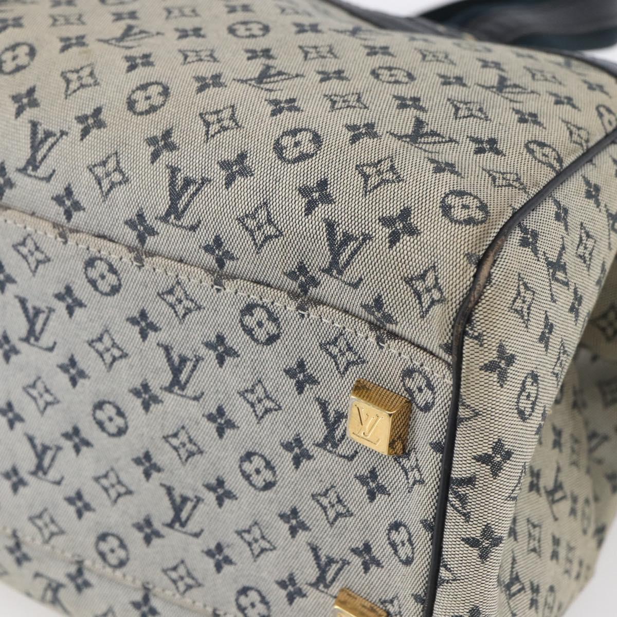 LOUIS VUITTON Monogram Mini Josephine GM Hand Bag Blue M92211 LV Auth 154847