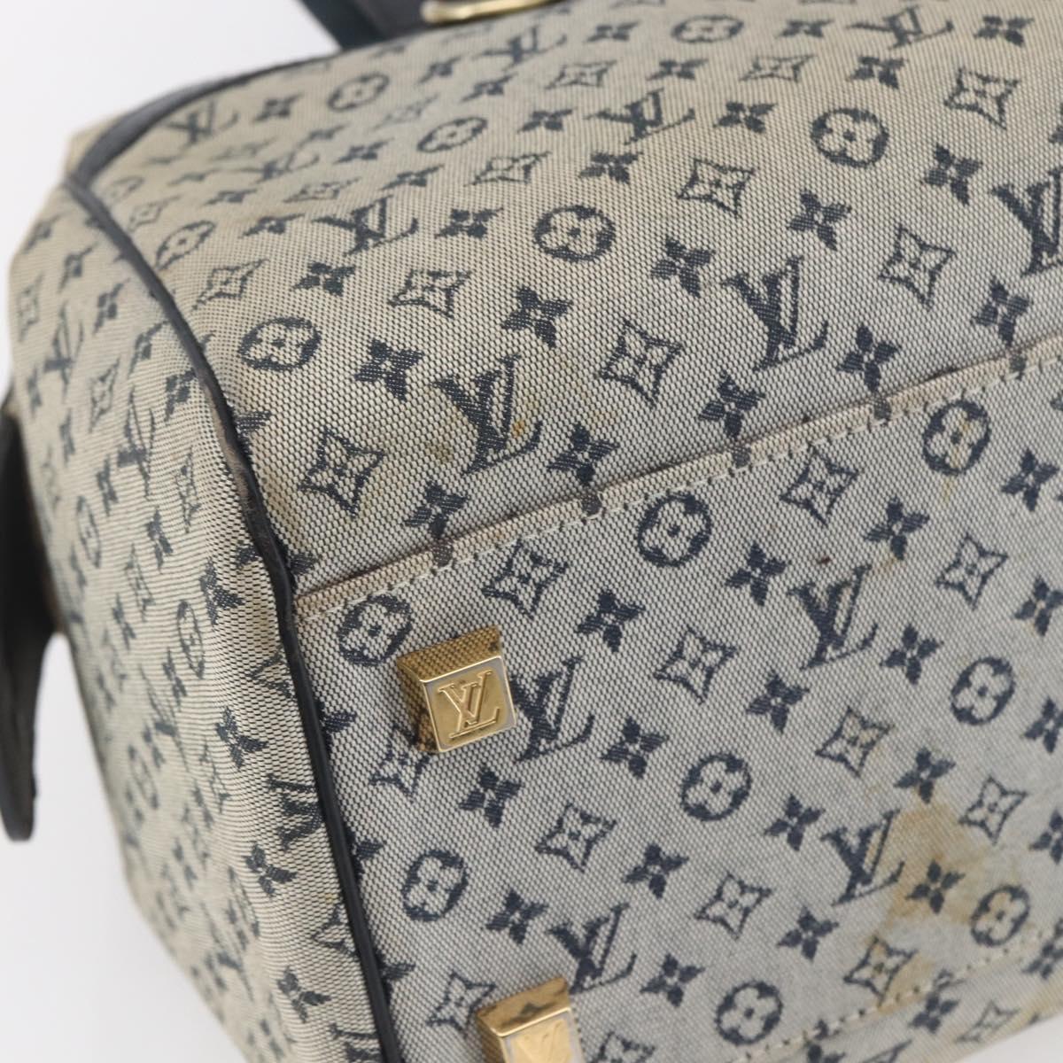 LOUIS VUITTON Monogram Mini Josephine GM Hand Bag Blue M92211 LV Auth 154847