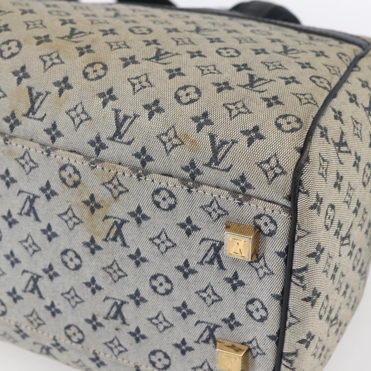 LOUIS VUITTON Monogram Mini Josephine GM Hand Bag Blue M92211 LV Auth 154847