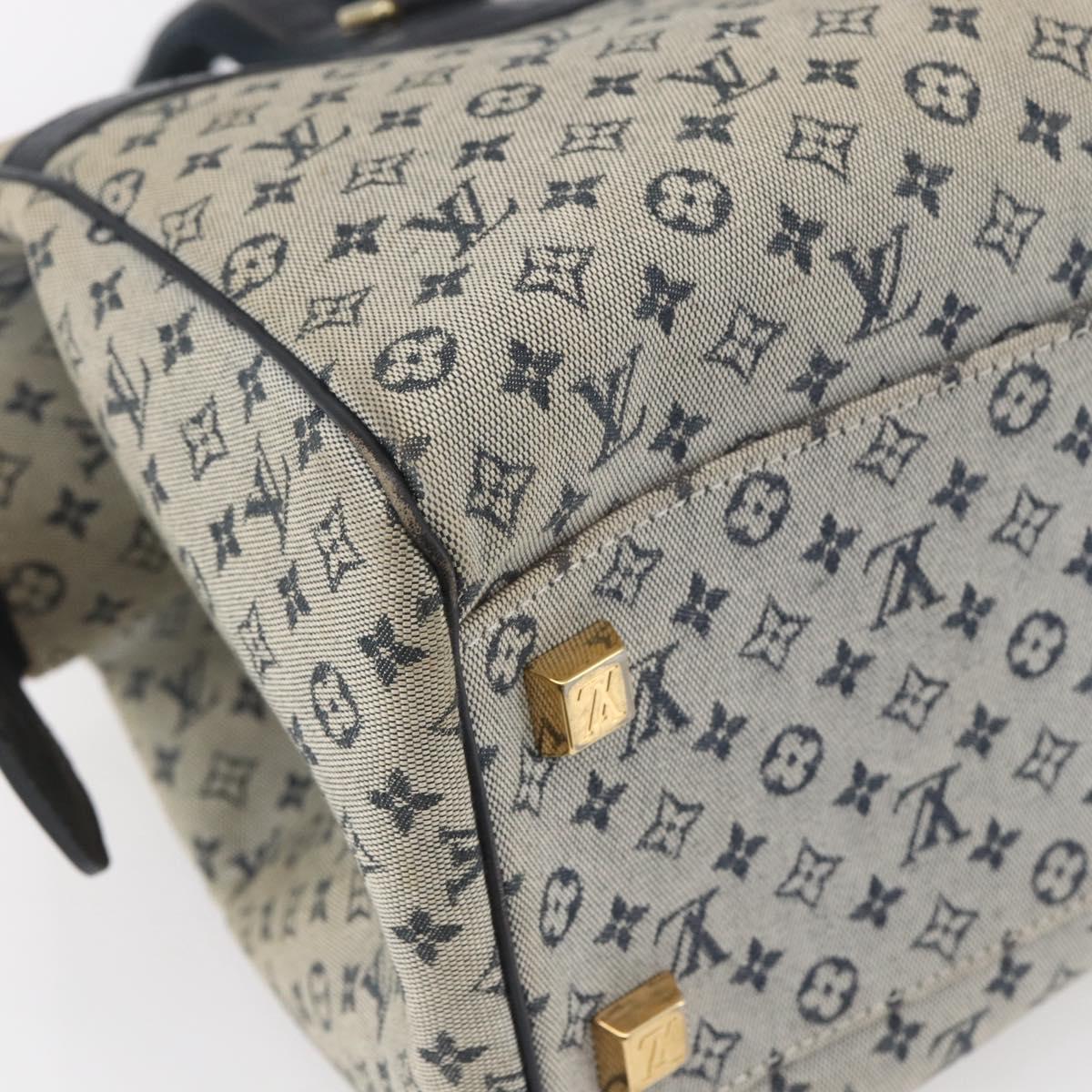 LOUIS VUITTON Monogram Mini Josephine GM Hand Bag Blue M92211 LV Auth 154847