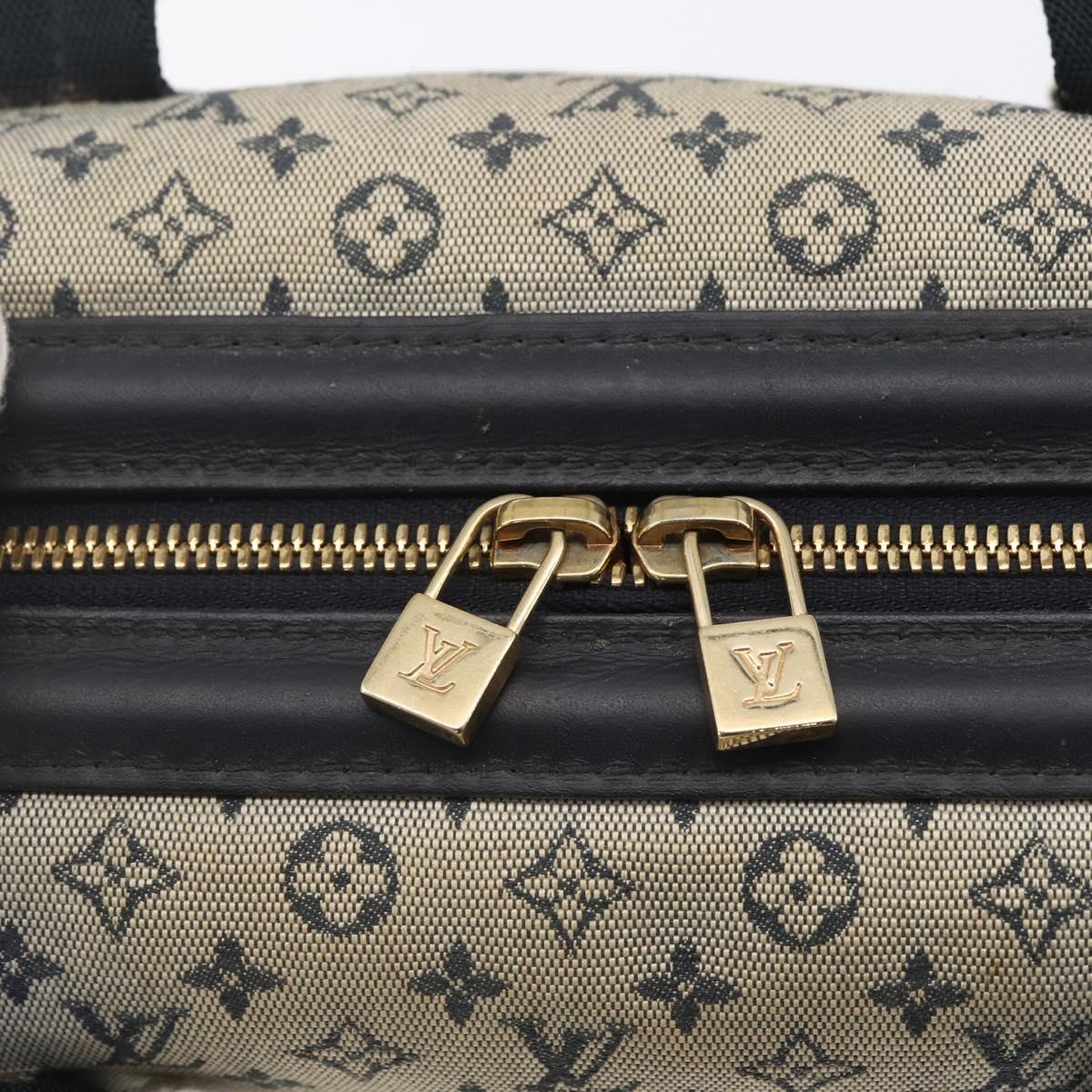 LOUIS VUITTON Monogram Mini Josephine GM Hand Bag Blue M92211 LV Auth 154847