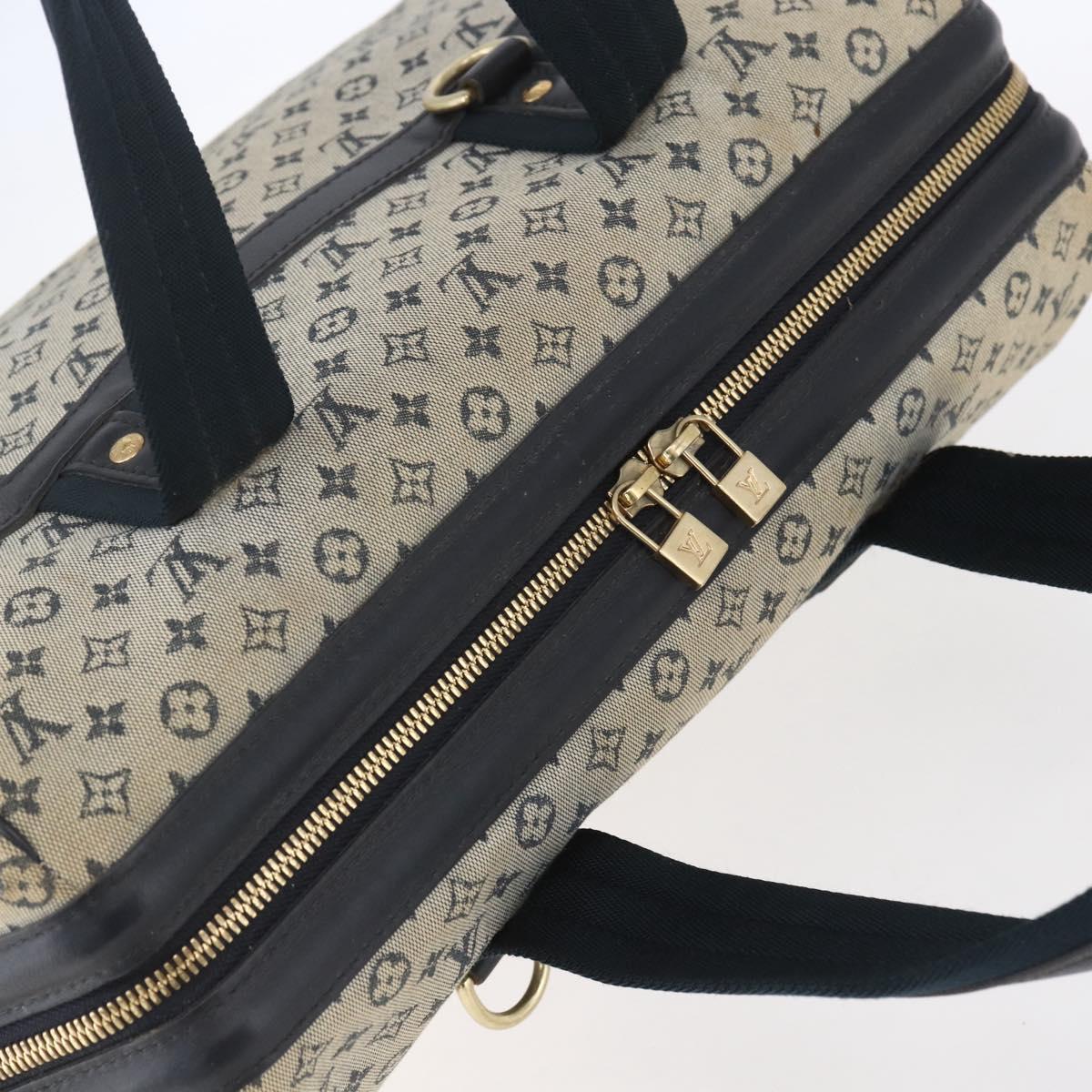 LOUIS VUITTON Monogram Mini Josephine GM Hand Bag Blue M92211 LV Auth 154847