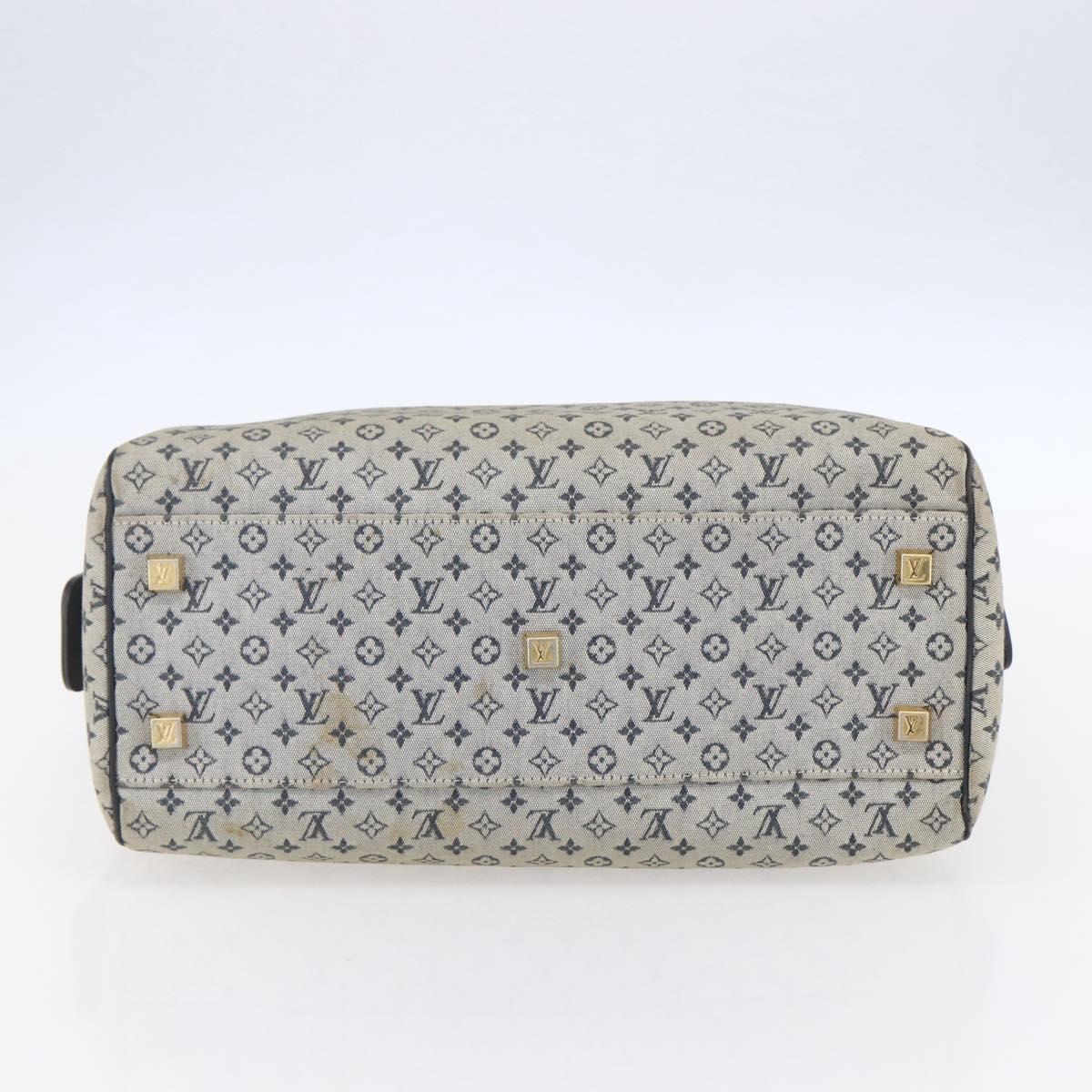 LOUIS VUITTON Monogram Mini Josephine GM Hand Bag Blue M92211 LV Auth 154847