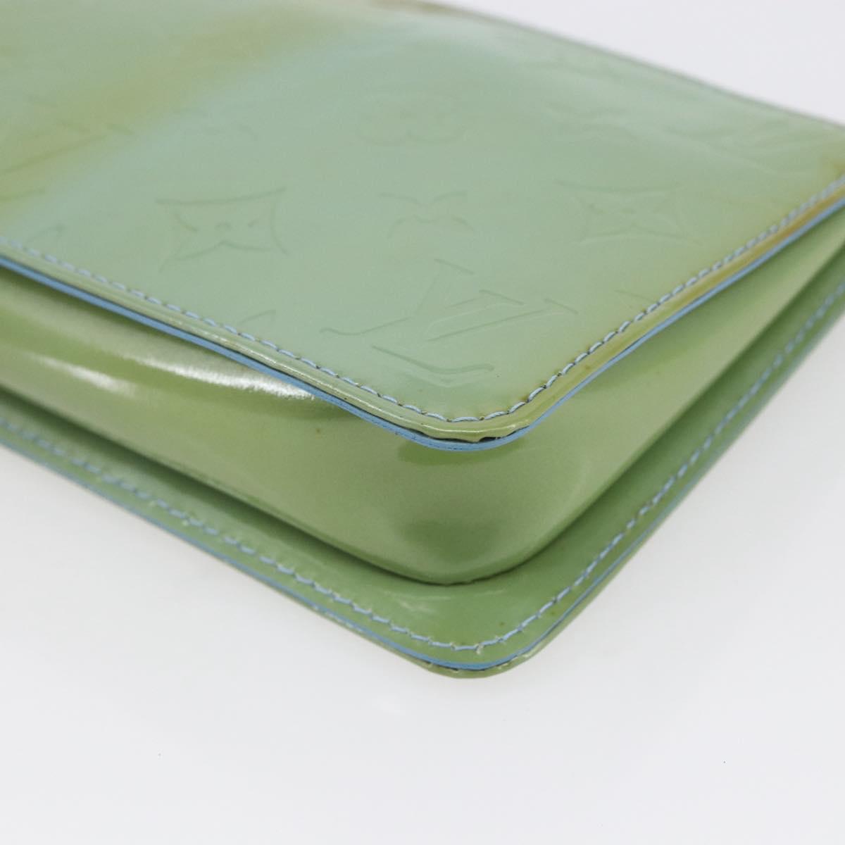 LOUIS VUITTON Monogram Vernis Lexington Pouch Baby Blue M91011 LV Auth 154849