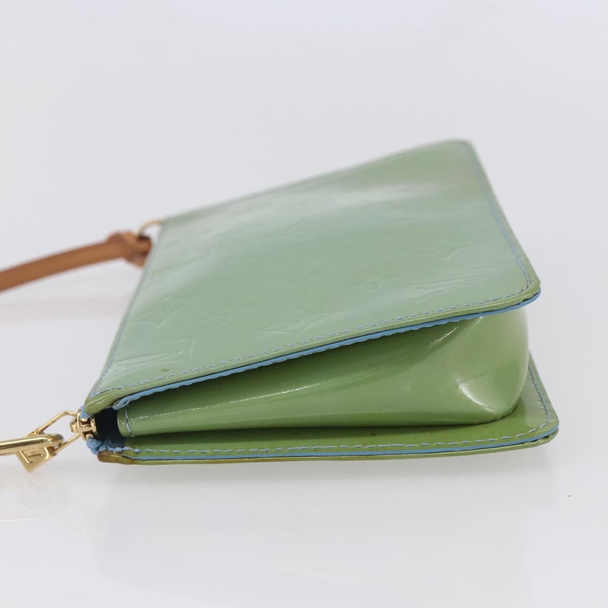LOUIS VUITTON Monogram Vernis Lexington Pouch Baby Blue M91011 LV Auth 154849