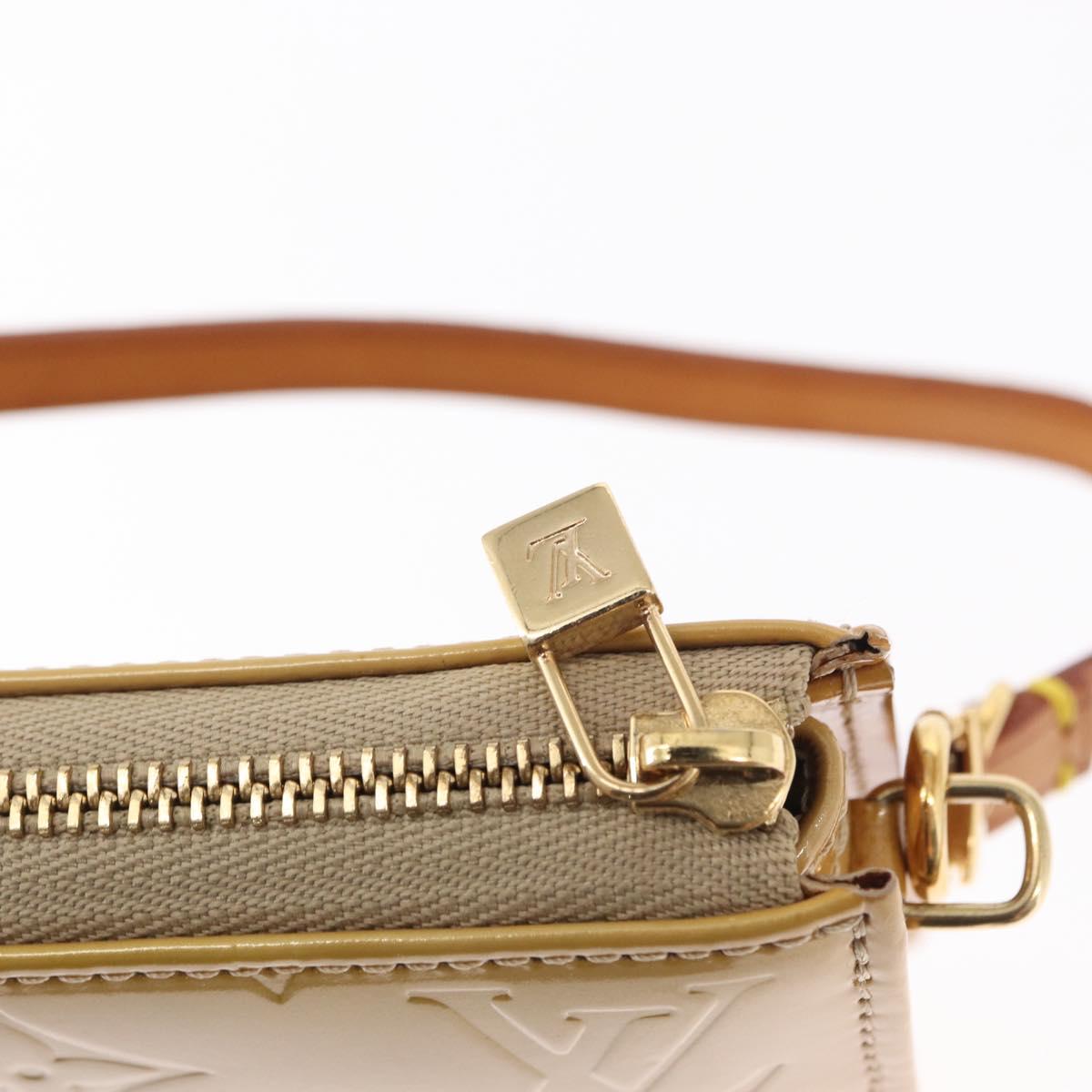 LOUIS VUITTON Monogram Vernis Lexington Accessory Pouch Beige M91010 Auth 154850