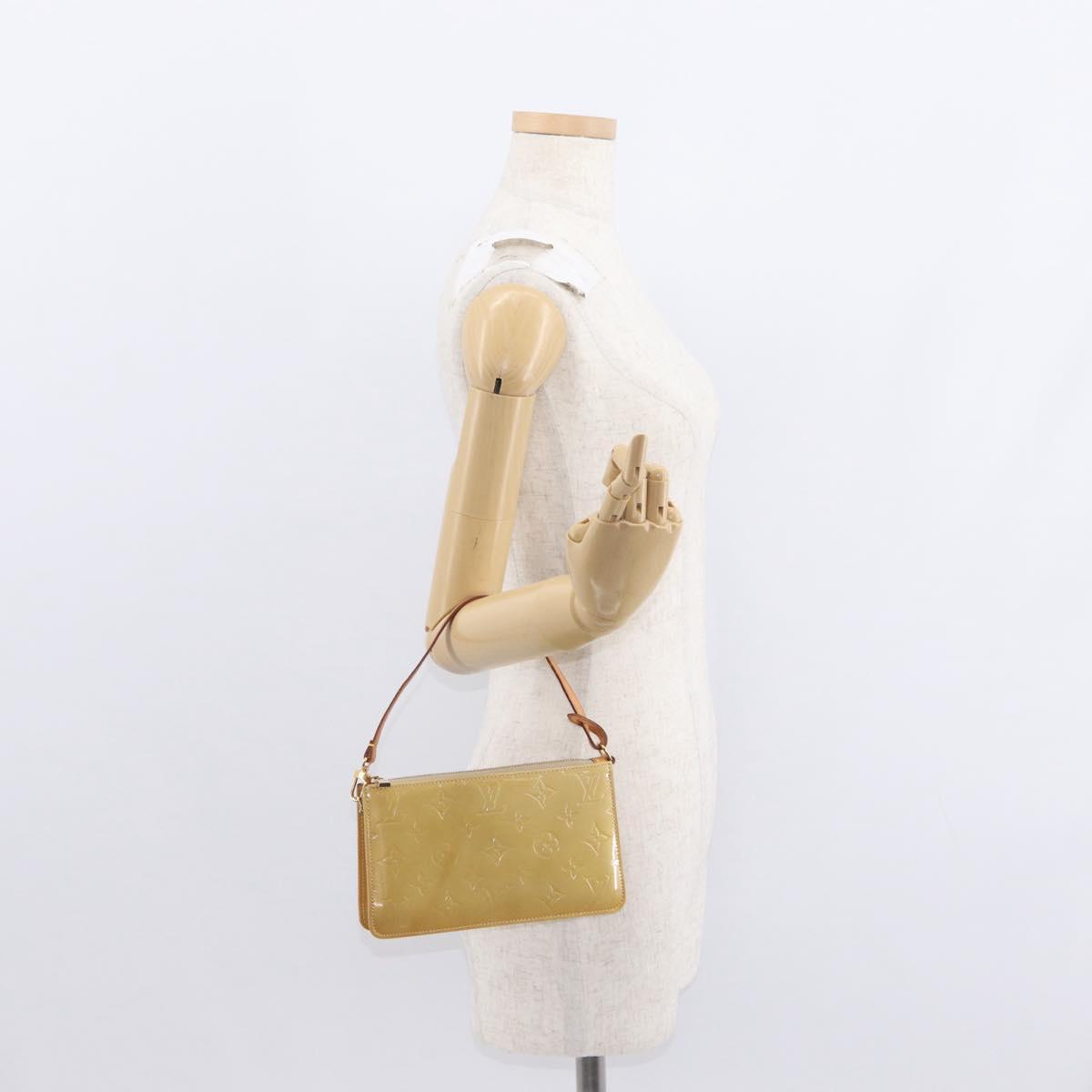 LOUIS VUITTON Monogram Vernis Lexington Accessory Pouch Beige M91010 Auth 154850
