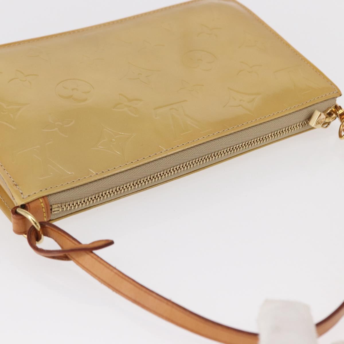 LOUIS VUITTON Monogram Vernis Lexington Accessory Pouch Beige M91010 Auth 154850