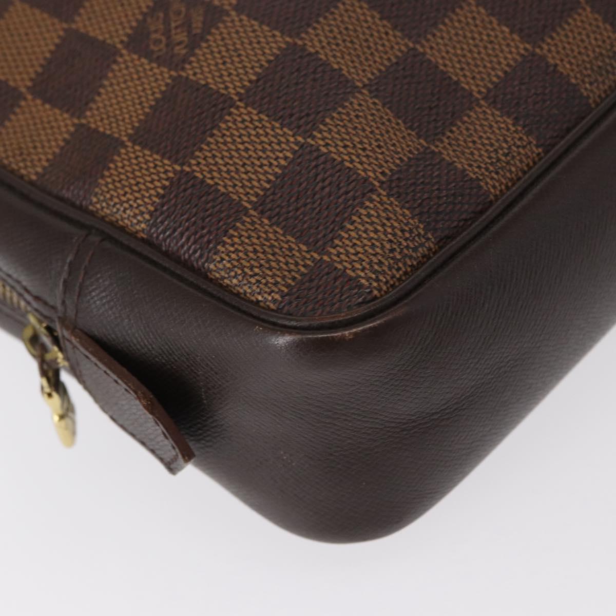 LOUIS VUITTON Damier Ebene Trousse Toilette 25 Clutch Bag N47624 LV Auth 154853