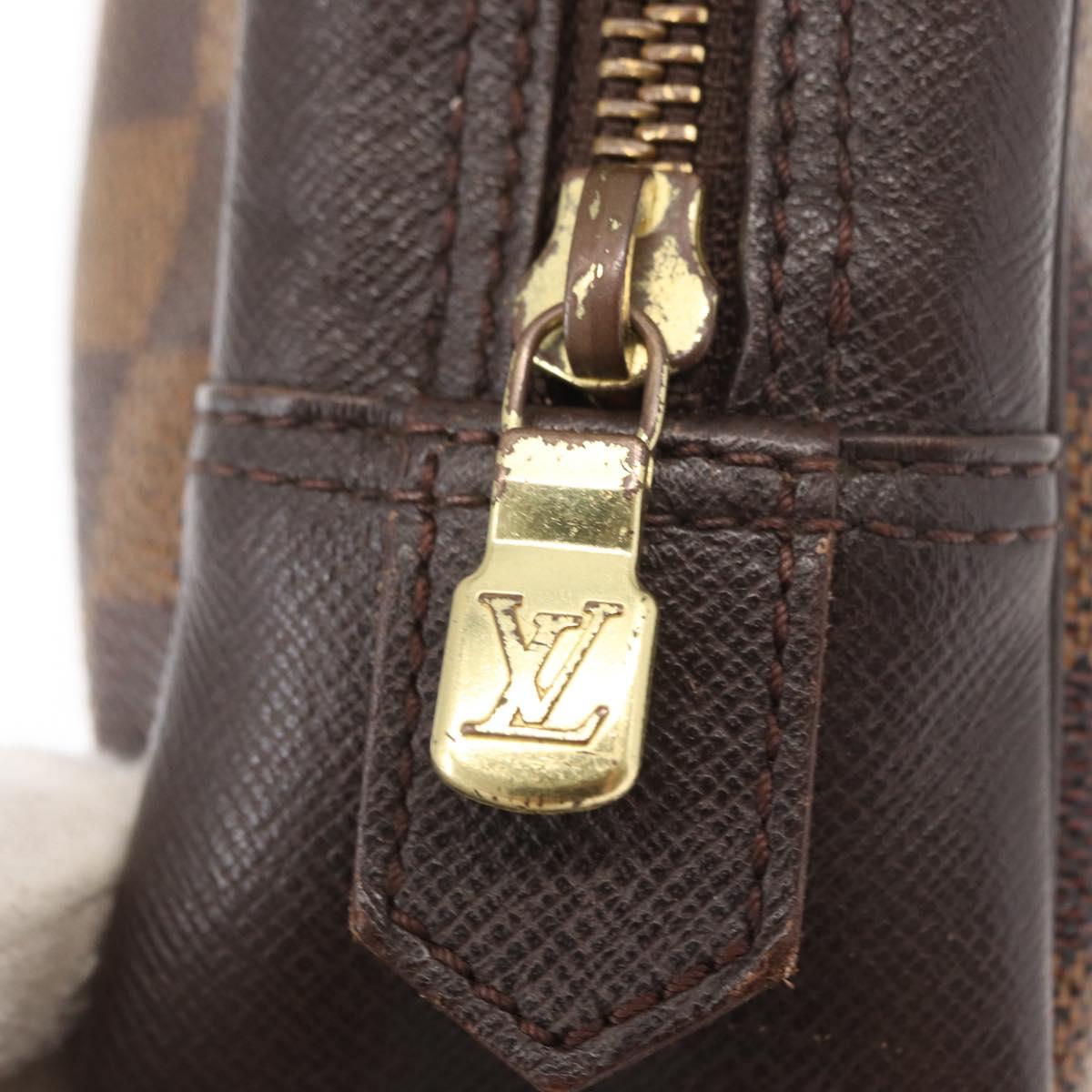 LOUIS VUITTON Damier Ebene Trousse Toilette 25 Clutch Bag N47624 LV Auth 154853