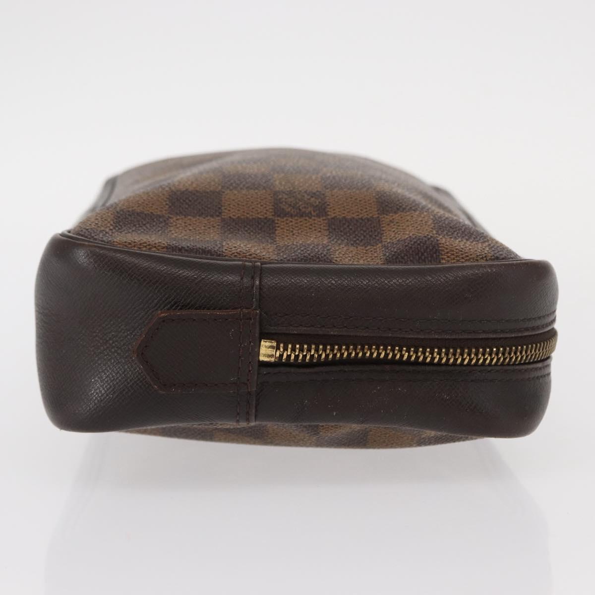 LOUIS VUITTON Damier Ebene Trousse Toilette 25 Clutch Bag N47624 LV Auth 154853