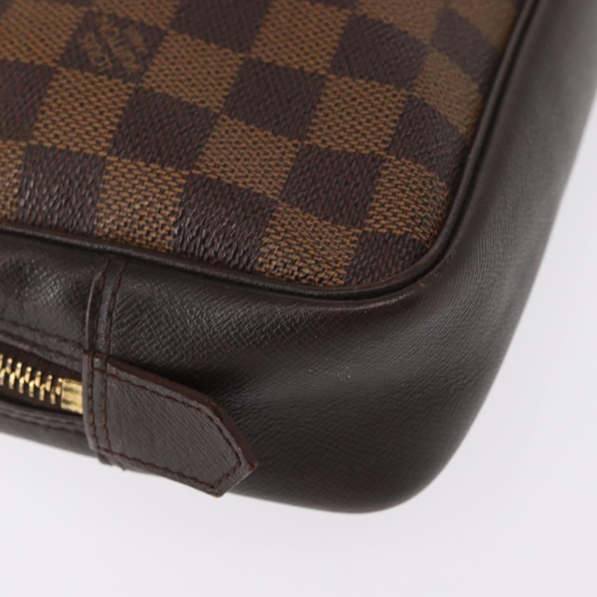 LOUIS VUITTON Damier Ebene Trousse Toilette 25 Clutch Bag N47624 LV Auth 154853