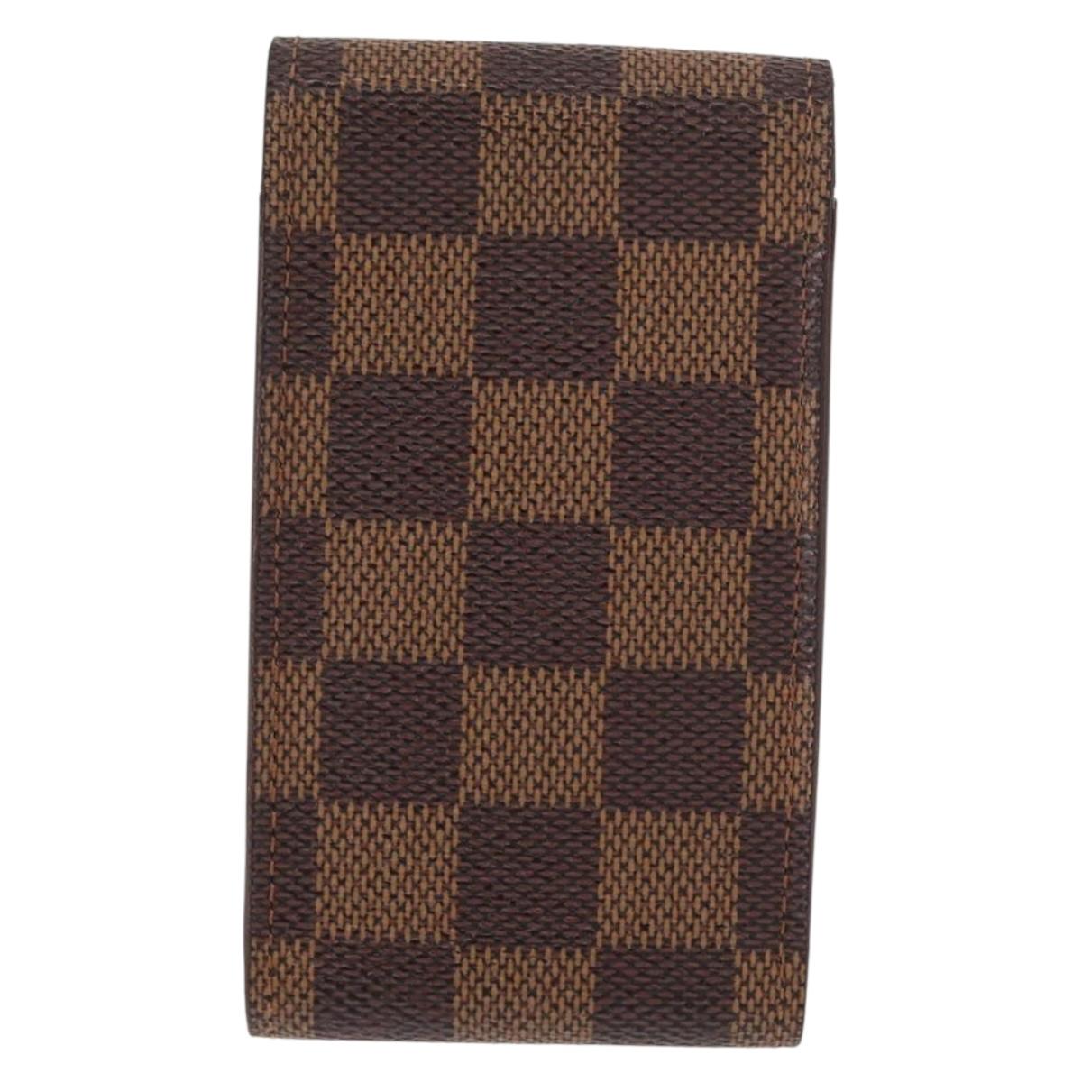 LOUIS VUITTON Damier Ebene Etui Cigarette Case N63024 LV Auth 154855