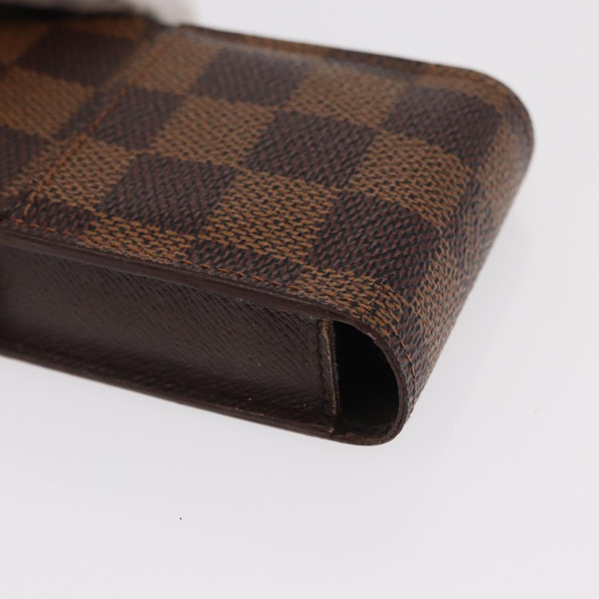 LOUIS VUITTON Damier Ebene Etui Cigarette Case N63024 LV Auth 154855