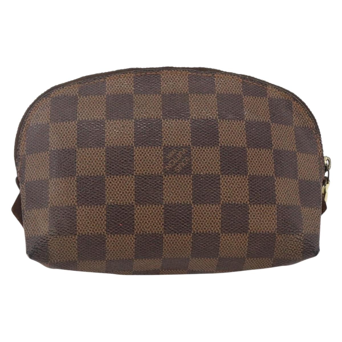 LOUIS VUITTON Damier Ebene Pochette Cosmetic PM Pouch N47516 LV Auth 154856