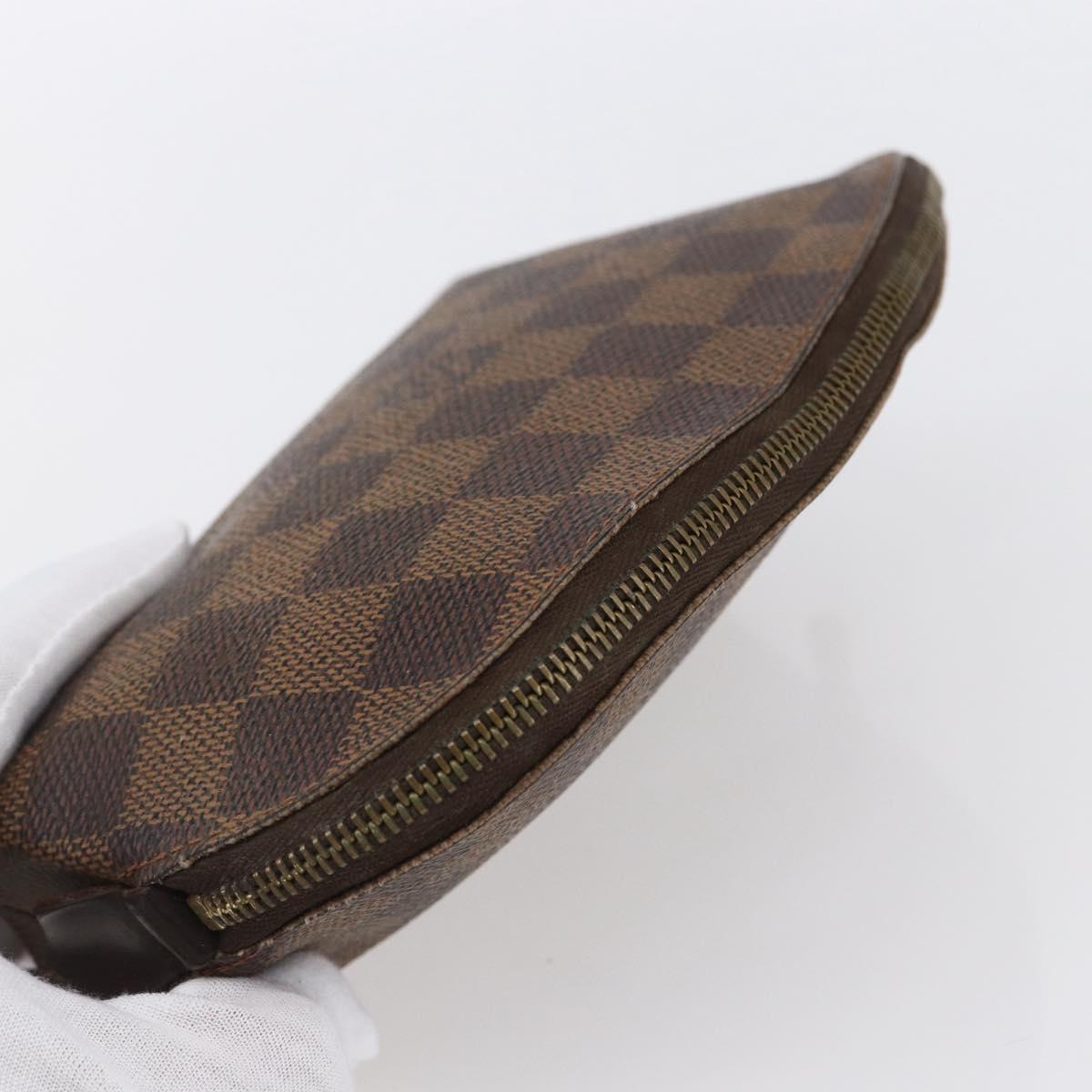 LOUIS VUITTON Damier Ebene Pochette Cosmetic PM Pouch N47516 LV Auth 154856