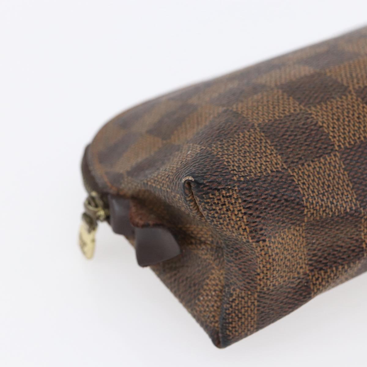 LOUIS VUITTON Damier Ebene Pochette Cosmetic PM Pouch N47516 LV Auth 154856