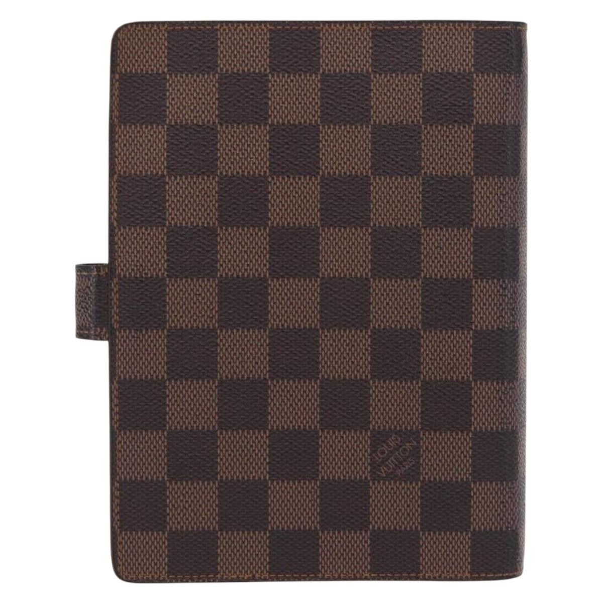 LOUIS VUITTON Damier Ebene Agenda MM Day Planner Cover R20240 LV Auth 154857