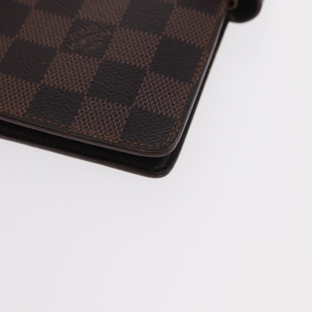 LOUIS VUITTON Damier Ebene Agenda MM Day Planner Cover R20240 LV Auth 154857