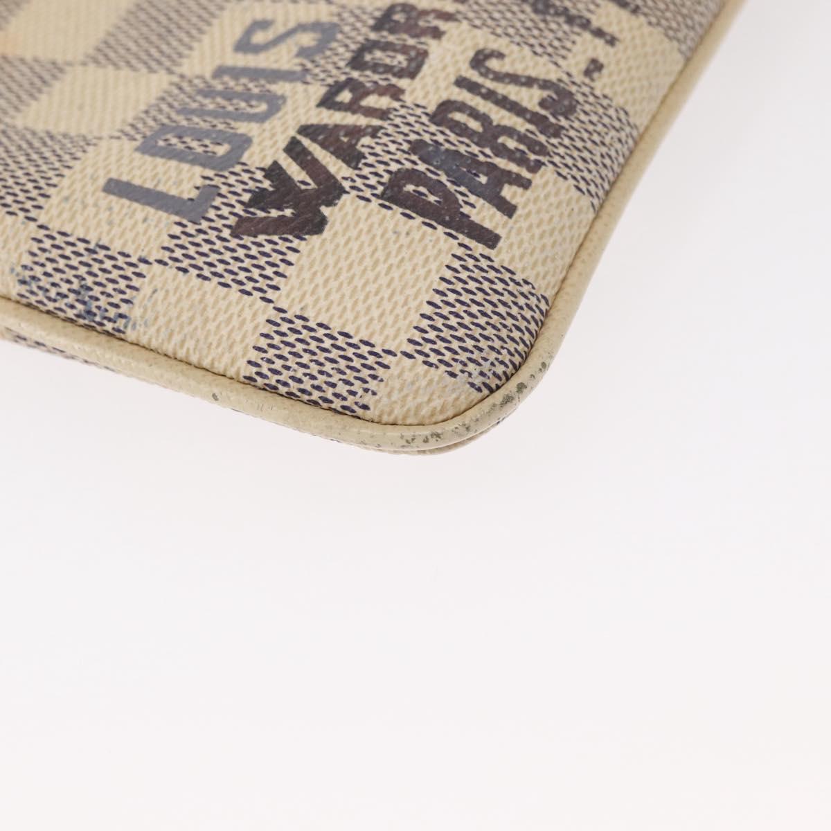 LOUIS VUITTON Damier Azur Pochette Mira MM Accessory Pouch N63090 LV Auth 154861