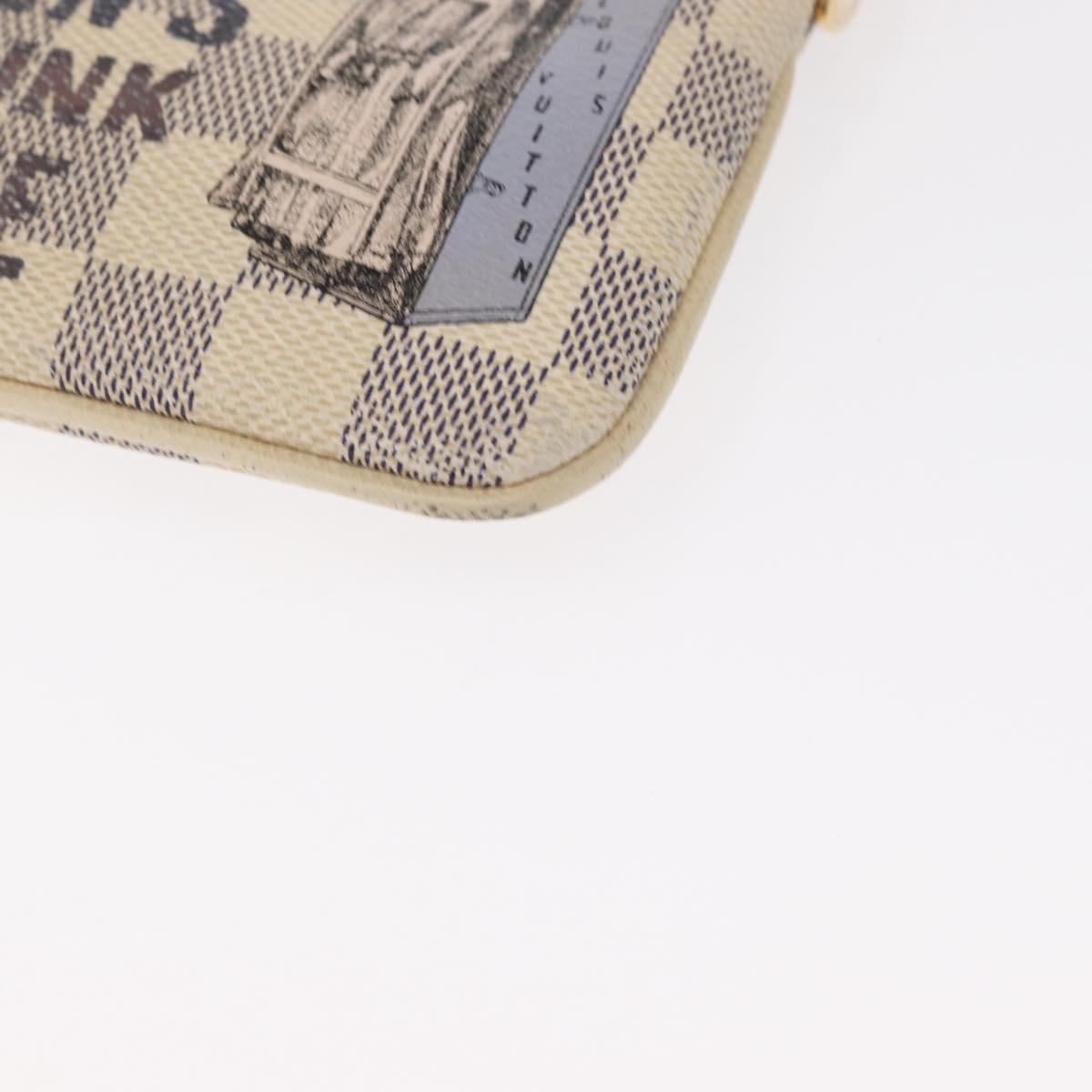 LOUIS VUITTON Damier Azur Pochette Mira MM Accessory Pouch N63090 LV Auth 154861