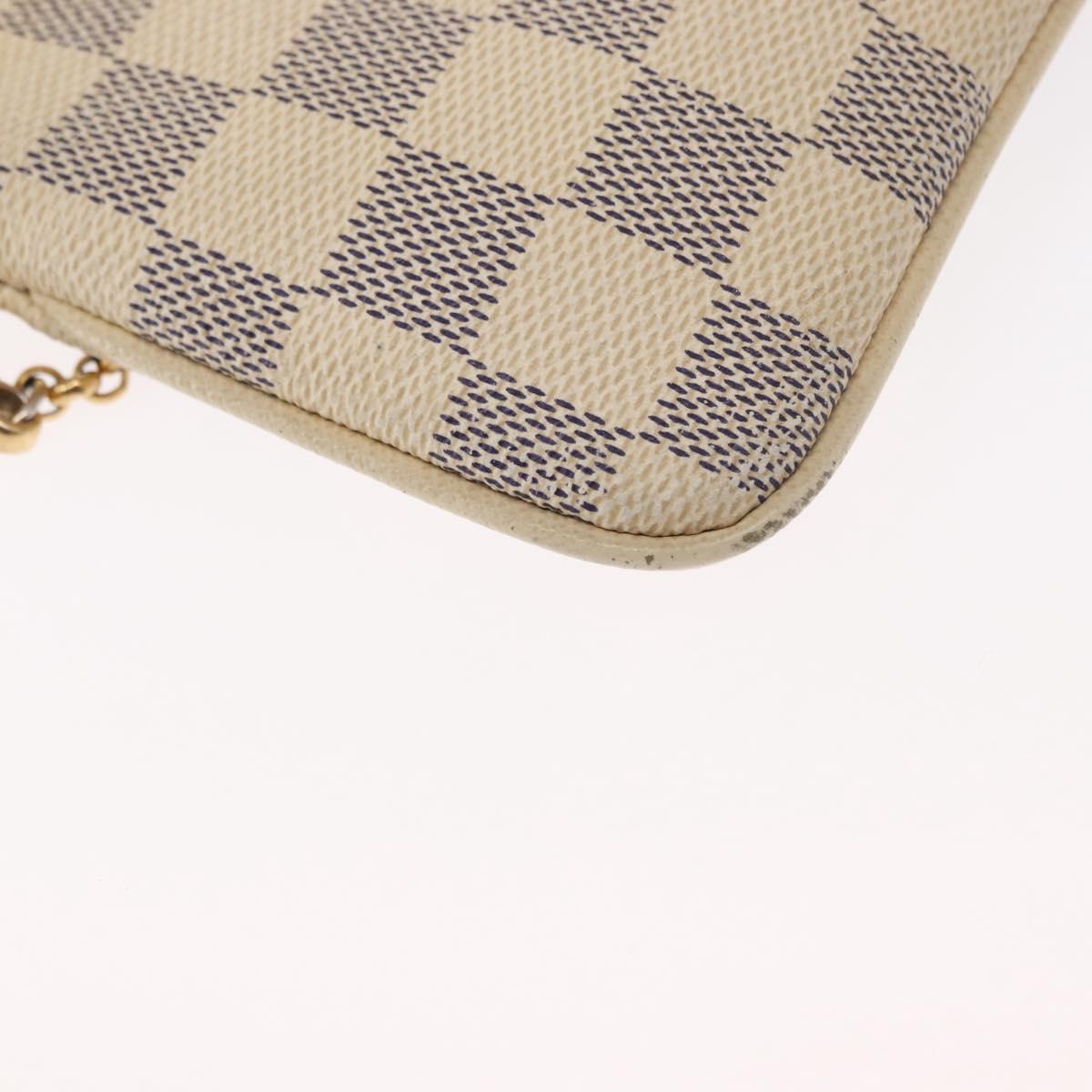 LOUIS VUITTON Damier Azur Pochette Mira MM Accessory Pouch N63090 LV Auth 154861