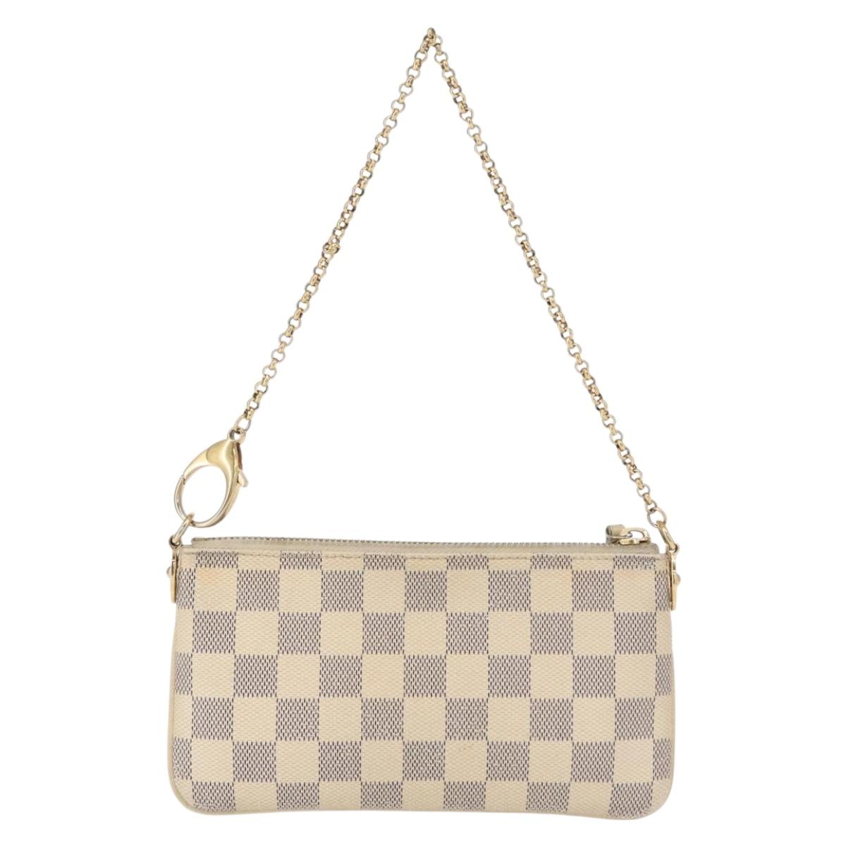 LOUIS VUITTON Damier Azur Pochette Mira MM Accessory Pouch N63090 LV Auth 154861