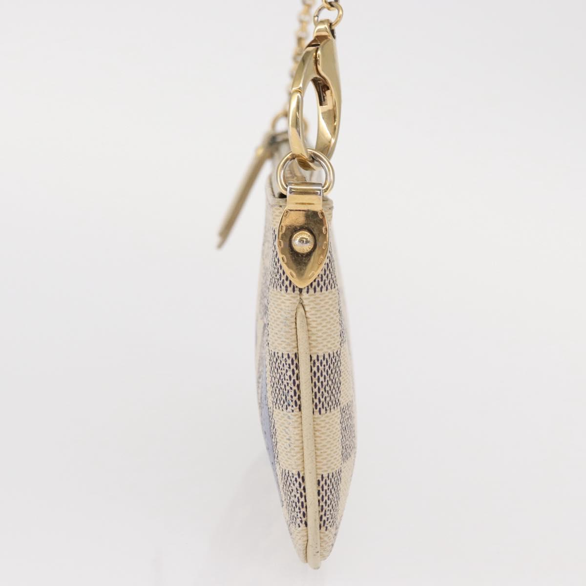 LOUIS VUITTON Damier Azur Pochette Mira MM Accessory Pouch N63090 LV Auth 154861