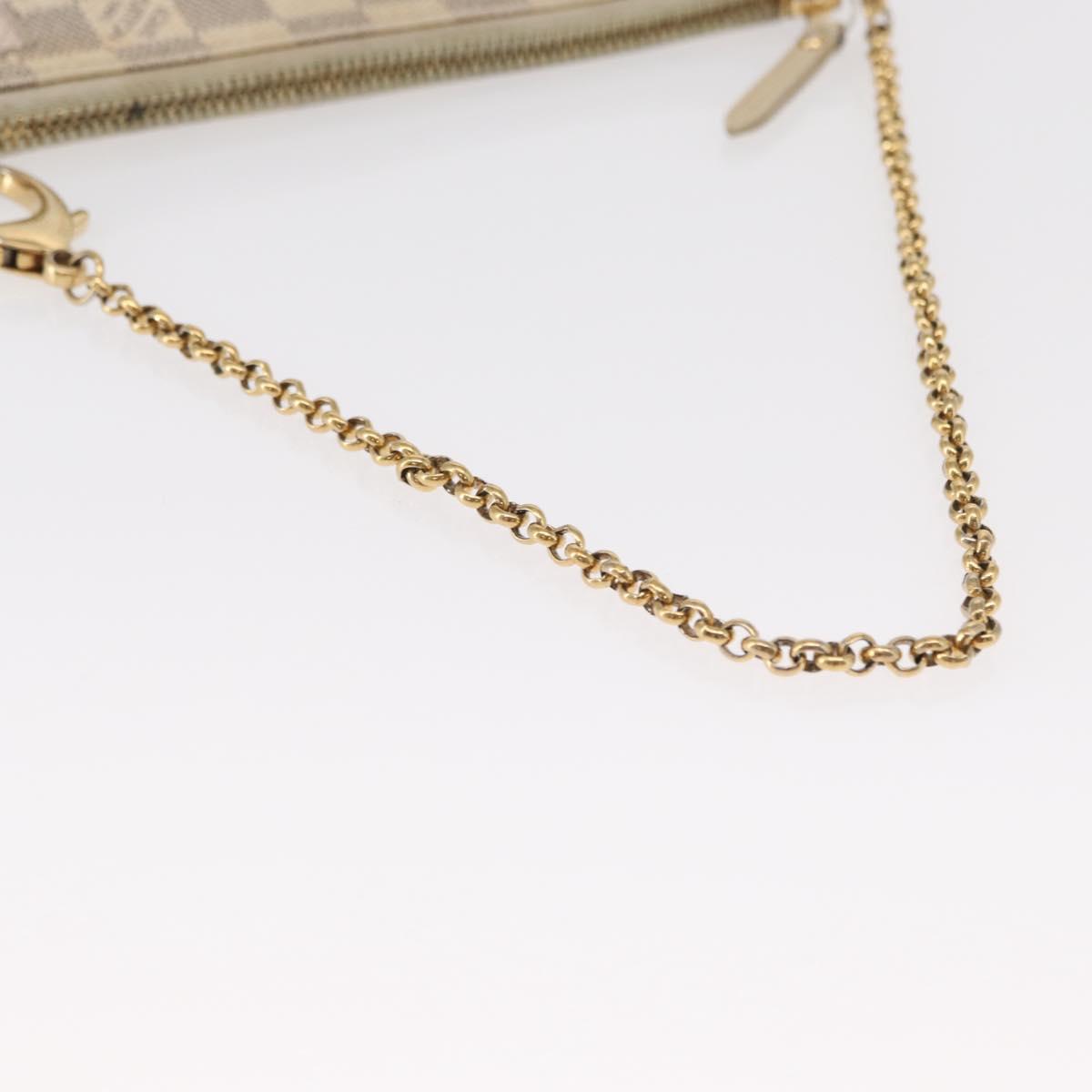 LOUIS VUITTON Damier Azur Pochette Mira MM Accessory Pouch N63090 LV Auth 154861