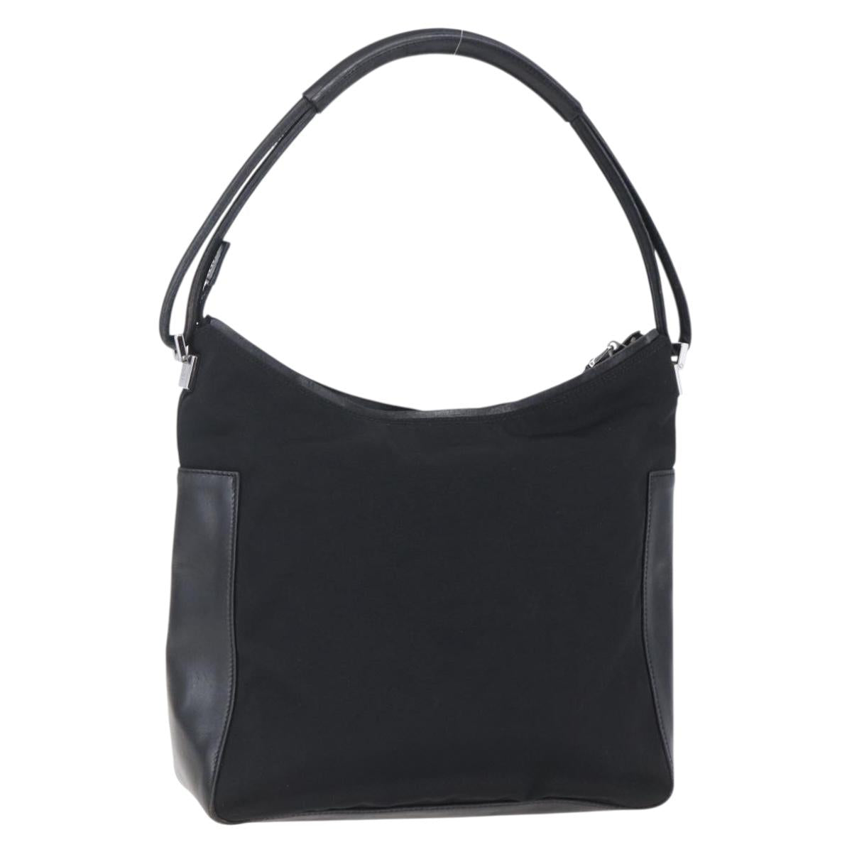 GUCCI GG Canvas Shoulder Bag Black Silver 001 3766 2123 Auth 154866