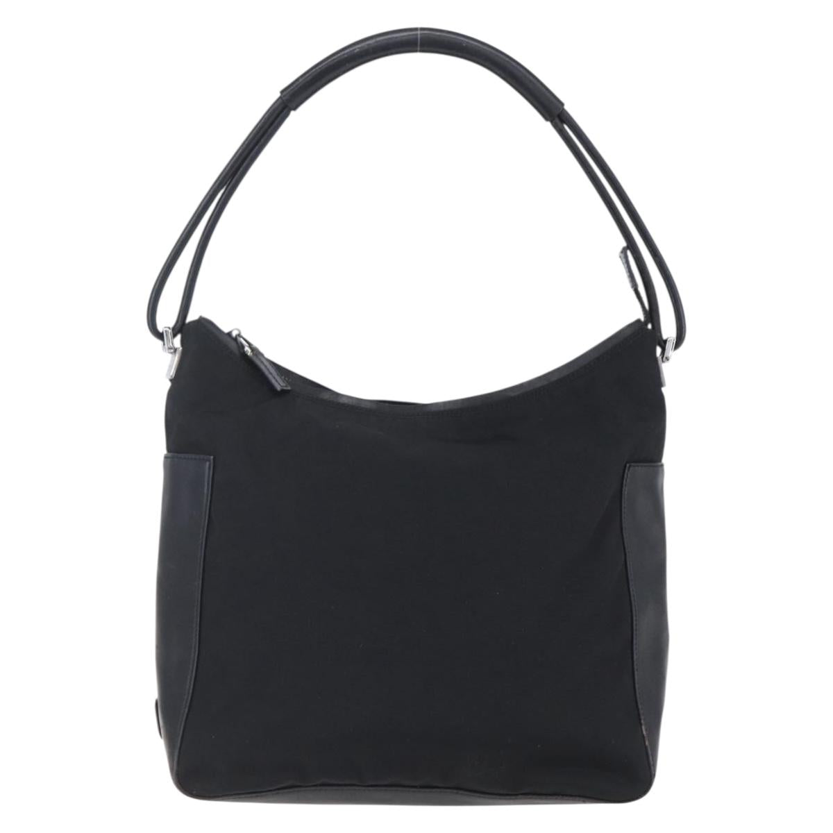 GUCCI GG Canvas Shoulder Bag Black Silver 001 3766 2123 Auth 154866