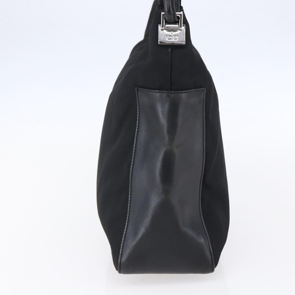 GUCCI GG Canvas Shoulder Bag Black Silver 001 3766 2123 Auth 154866