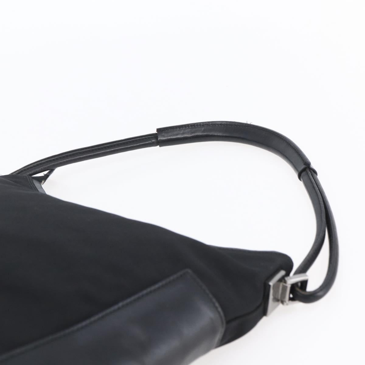 GUCCI GG Canvas Shoulder Bag Black Silver 001 3766 2123 Auth 154866