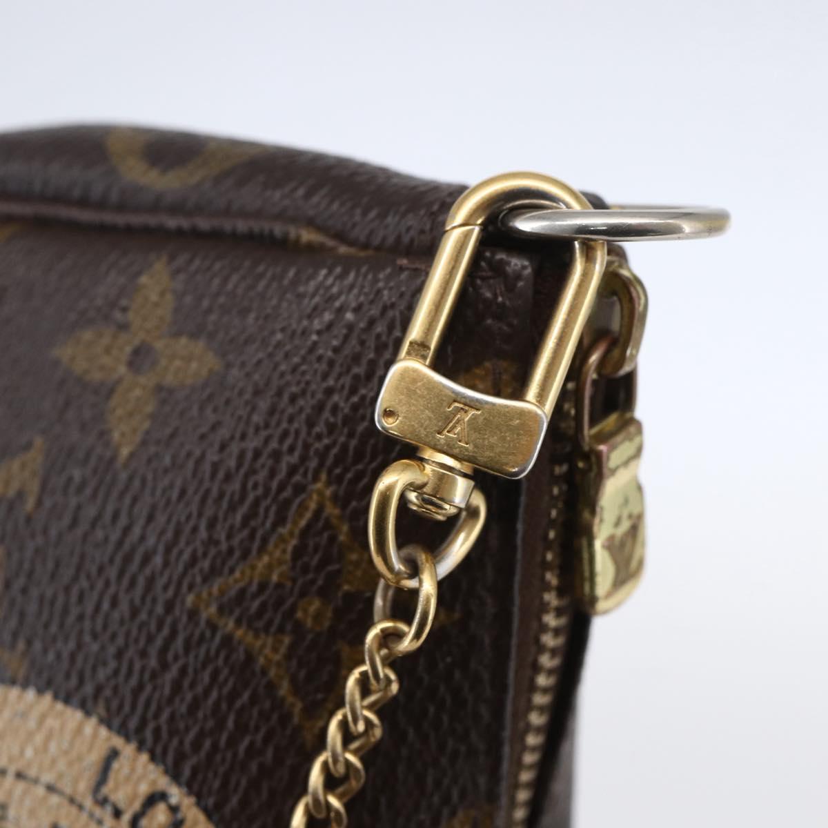 LOUIS VUITTON Monogram T&B Mini Pochette Accessoires Pouch M60153 LV Auth 154886