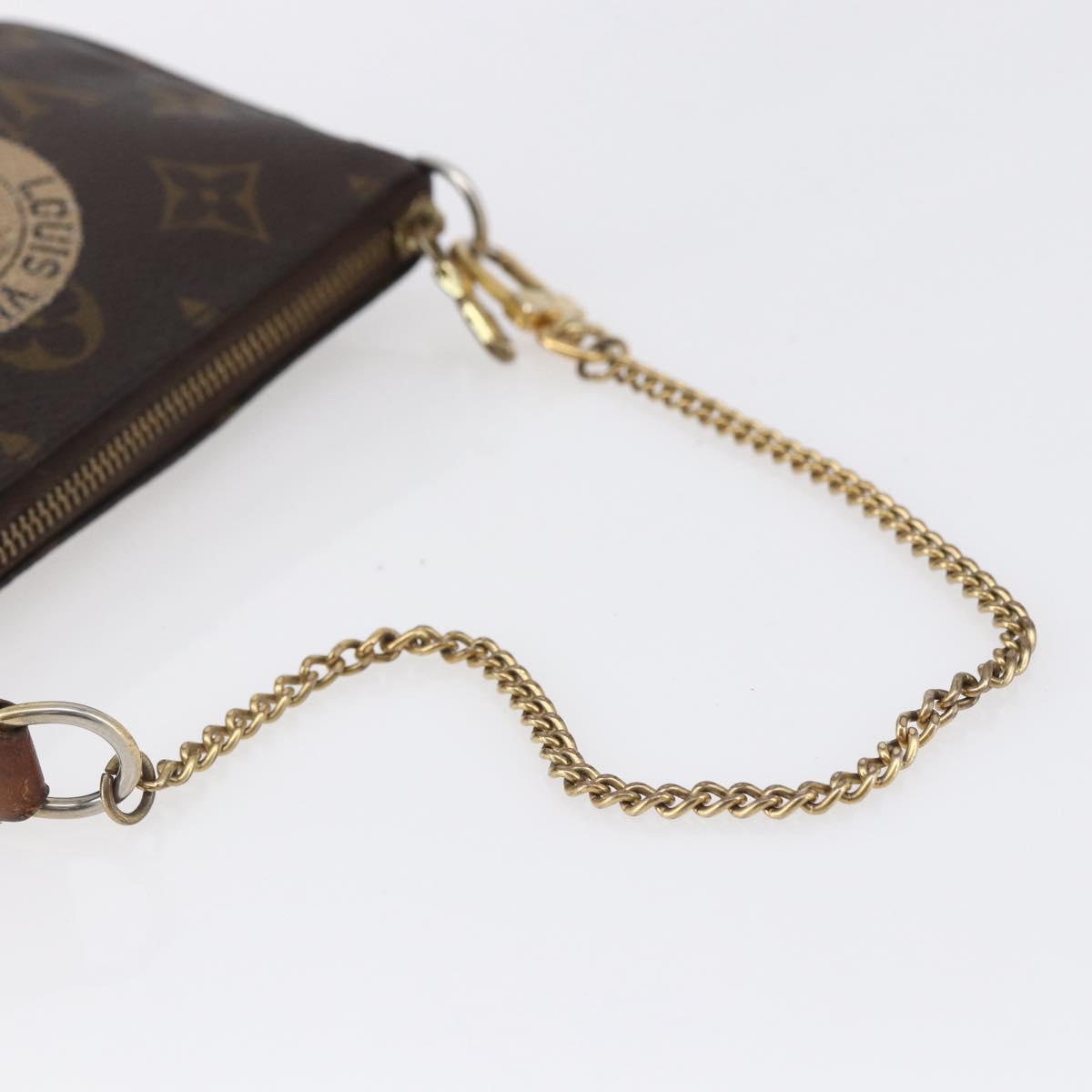 LOUIS VUITTON Monogram T&B Mini Pochette Accessoires Pouch M60153 LV Auth 154886