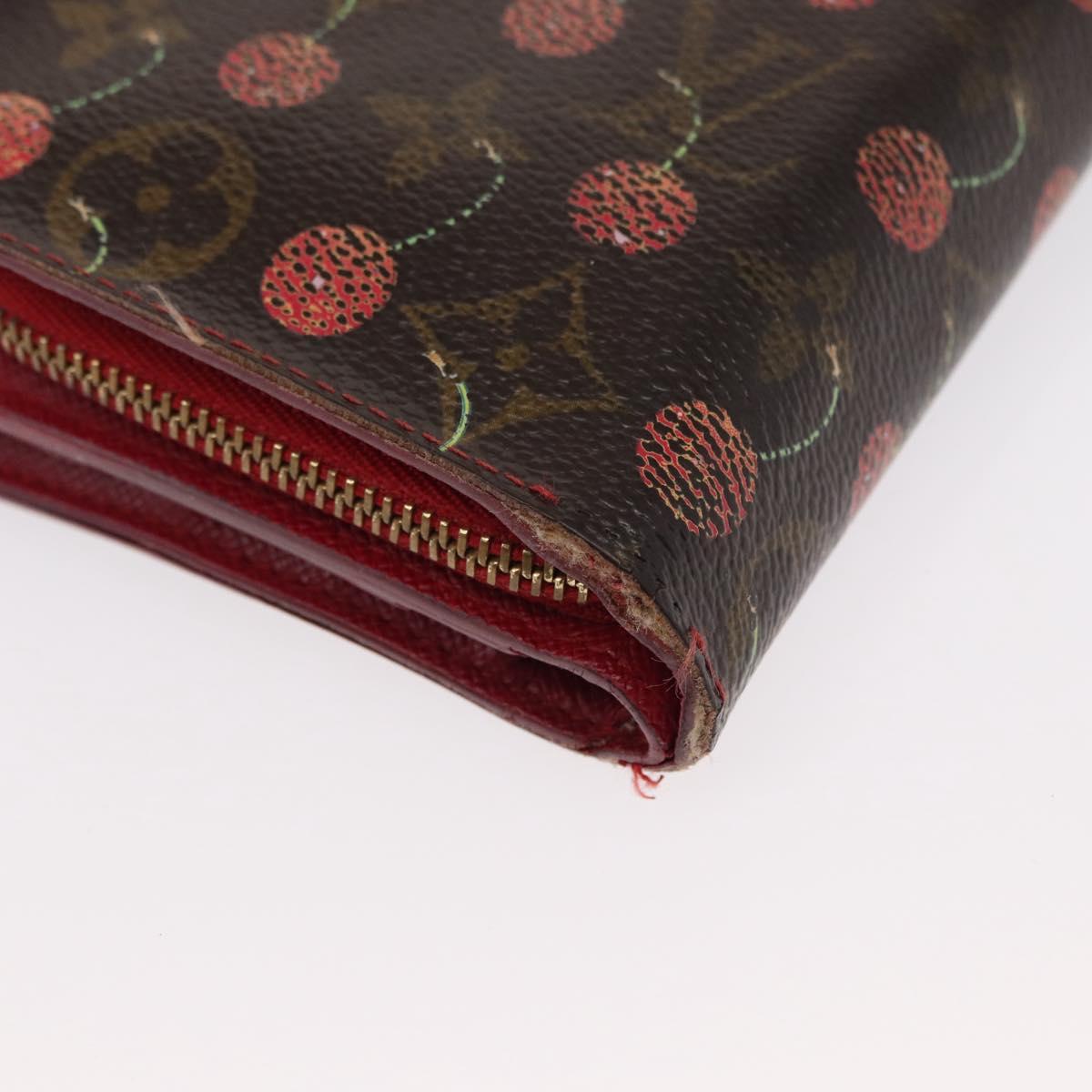 LOUIS VUITTON Monogram Cherry Compact Zip Bifold Wallet M95005 LV Auth 154887