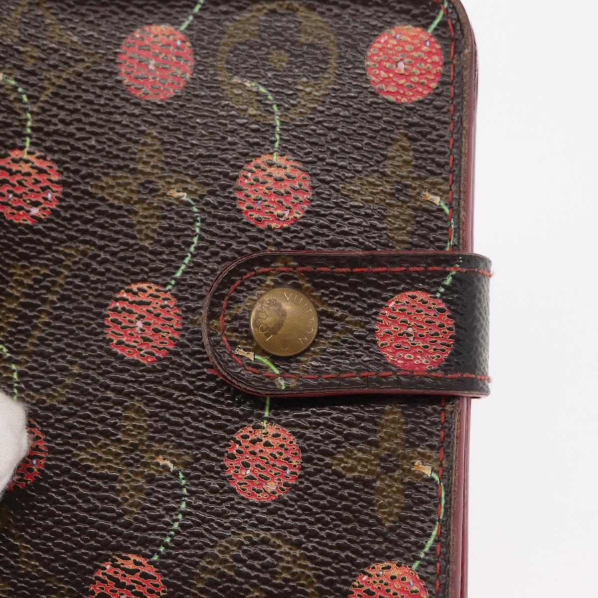 LOUIS VUITTON Monogram Cherry Compact Zip Bifold Wallet M95005 LV Auth 154887