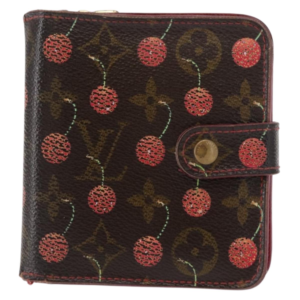 LOUIS VUITTON Monogram Cherry Compact Zip Bifold Wallet M95005 LV Auth 154887